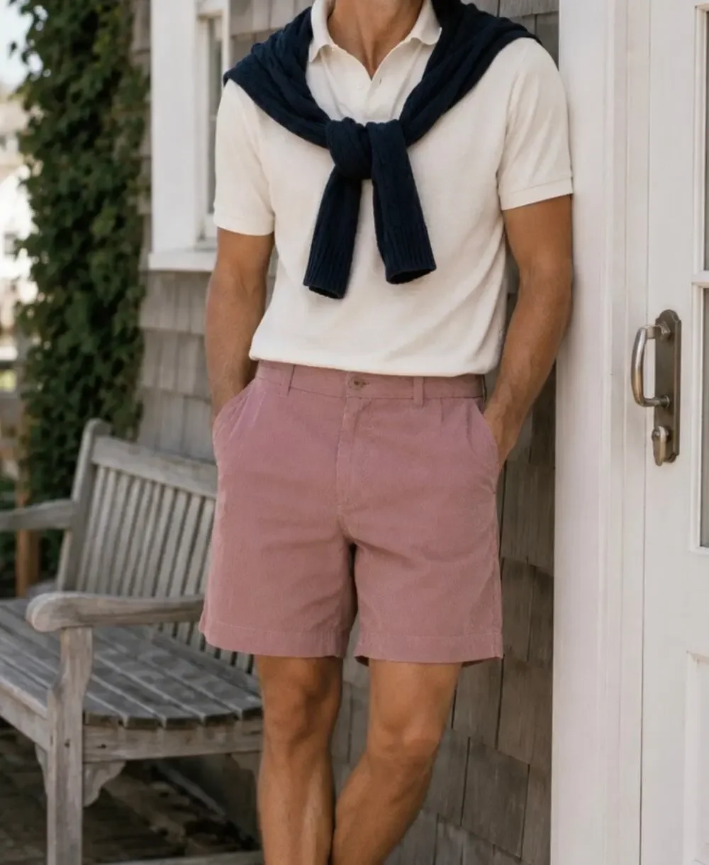 Banana Republic seasucker white and pink striped cotton shorts country club 32